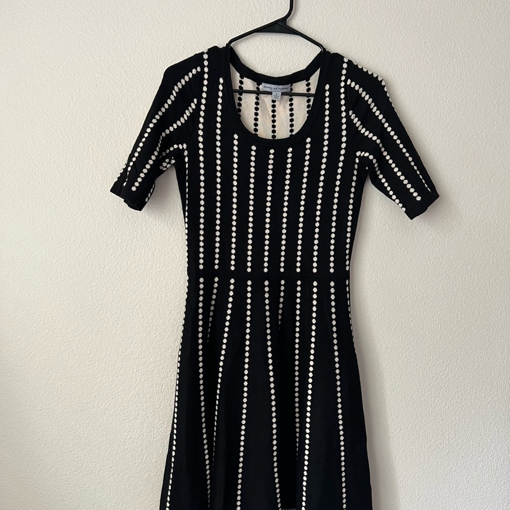 Danny & Nicole Elegant Dress in Black and white